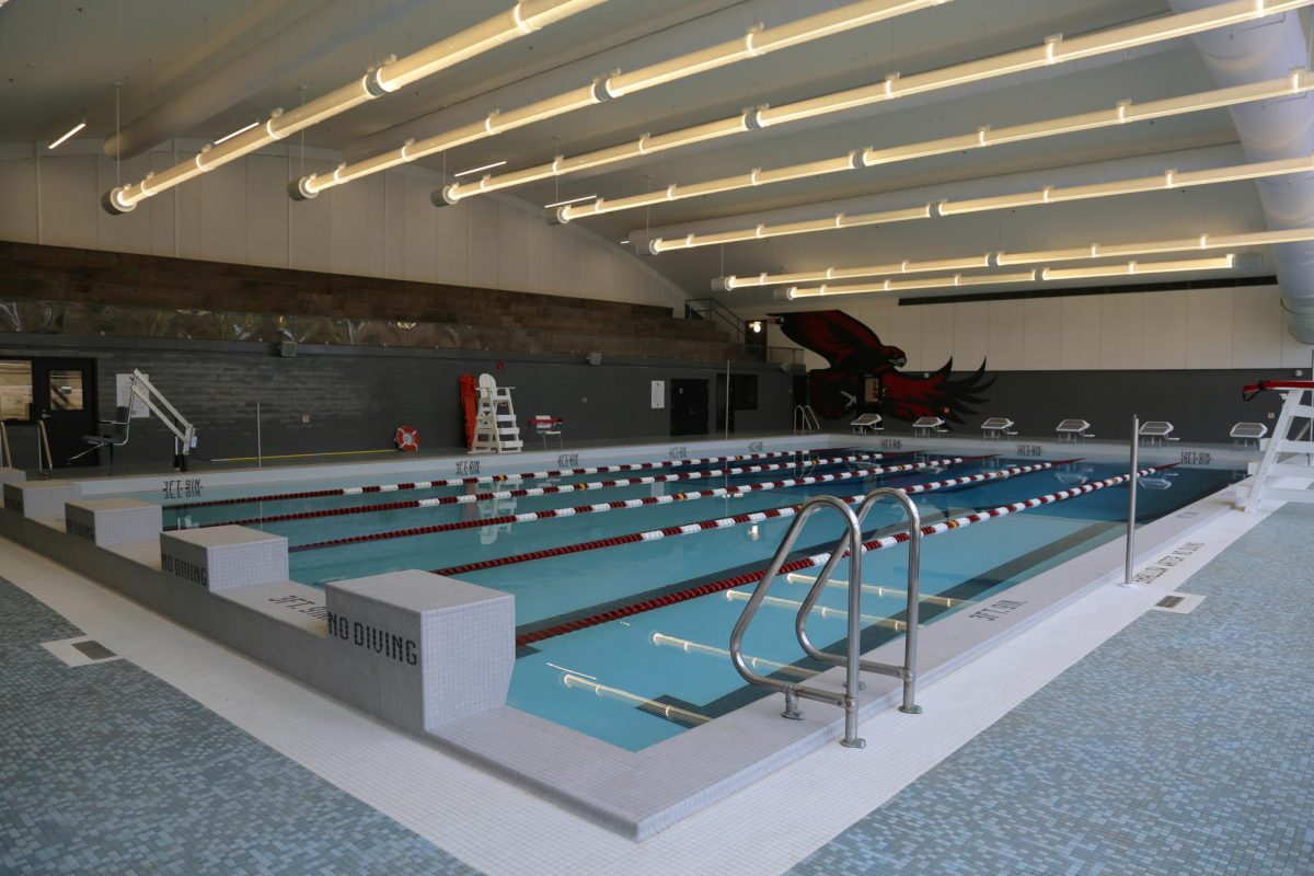 O’Pake Fitness & Recreation Center’s newly renovated pool, Sept. 16.
PHOTO: MADELINE WILLIAMS ’26/THE HAWK