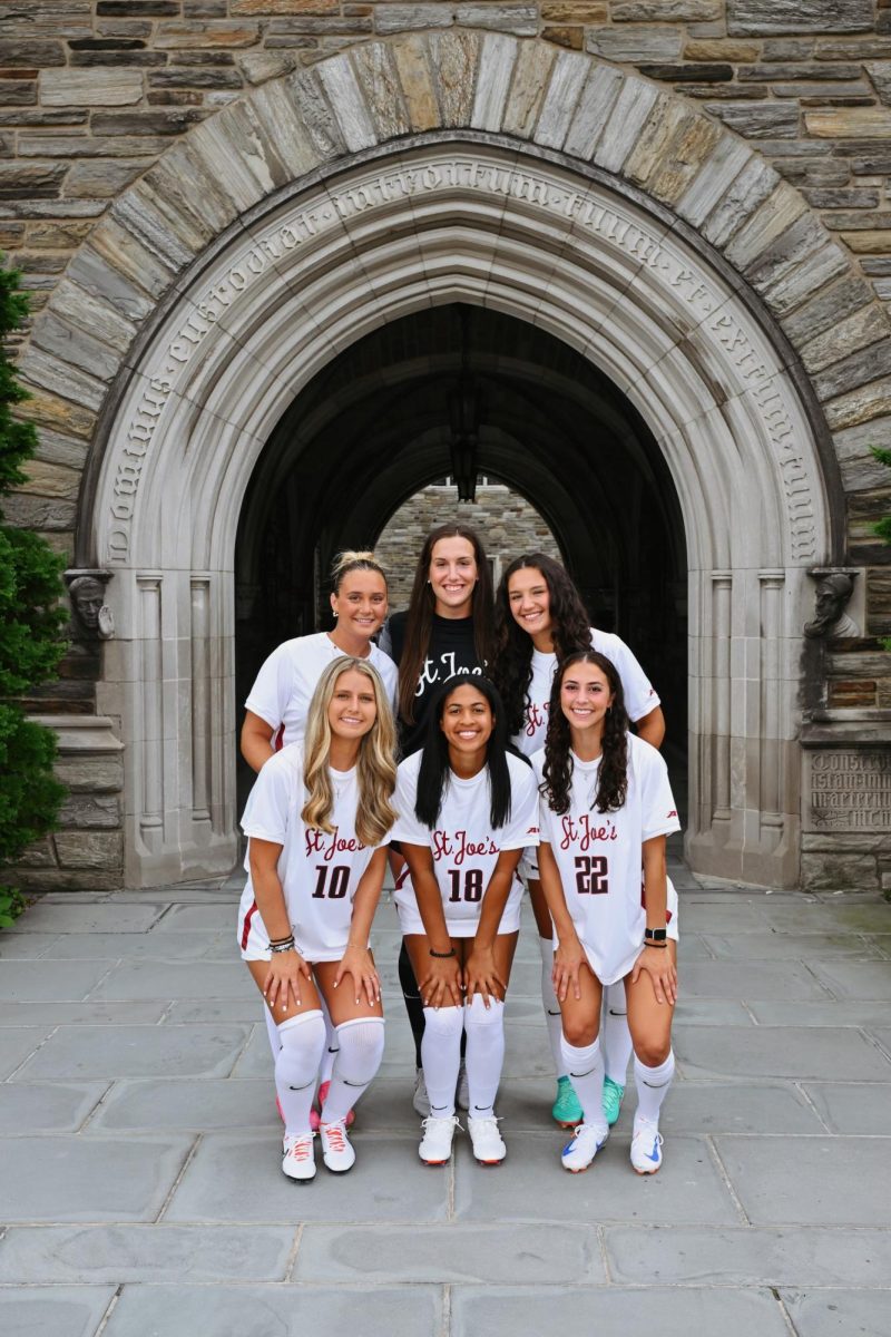 Back row, from left: Maddie Anderson, Katie Cappelletti and Chloe Khelil.
Front row, from left: Natalie Nevins, Sam Dumont and Rachel Brown.
These six players have been with each other since fall 2020 and returned for the fifth-year of eligibility.
PHOTO COURTESY OF NATALIE NEVINS ’24, M.A. ’25