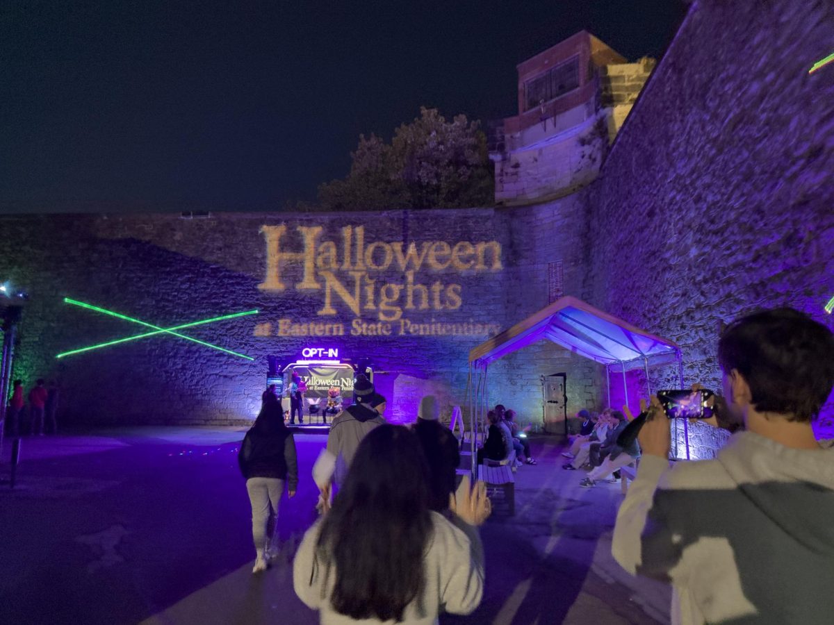 St. Joe's students visit “Halloween Nights at Eastern State Penitentiary” exhibit Oct. 26 as part of a Hawk Hill Productions (HHP) and Hawk City Productions (HCP) event. PHOTO: DUY BANDESTON. 