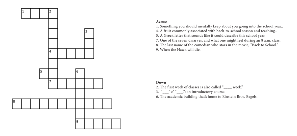 CROSSWORD: Back to school