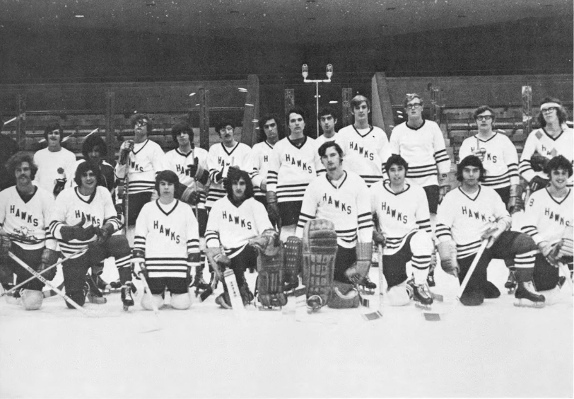 The 1972 St. Joe’s club ice hockey team featured in The Greatonian.
PHOTO COURTESY OF ST. JOE’S ARCHIVES