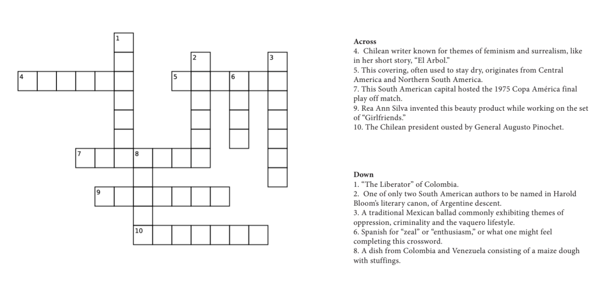 CROSSWORD: Latin American culture