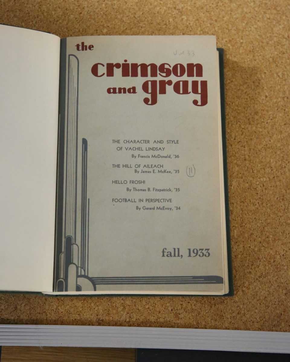 The short story “Hello Frosh!”is featured in the 1933 issue of the Crimson and Gray.