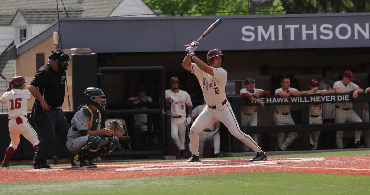 Redshirt sophomore outfield/catcher Jason Janesko scored three runs in the second win of a doubleheader against George Mason April 18.
PHOTO: ZACH PODOLNICK ’26/THE HAWK