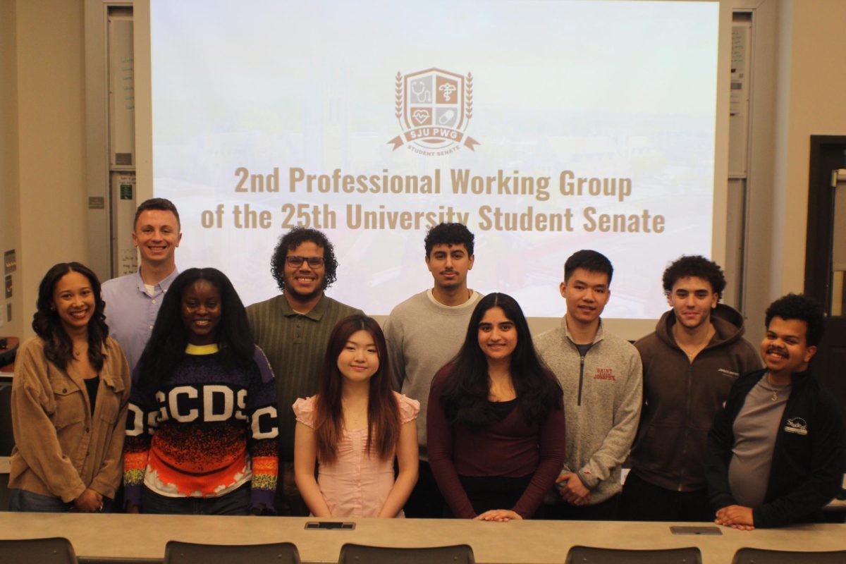The Professional Working Group met April 8 to discuss student concerns about campus amenities and student
life on the University City campus. PHOTO COURTESY OF KEVIN VU ’24 PHARMD ’28